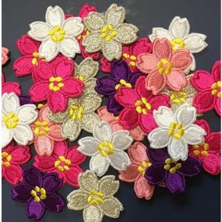 桜【色選択自由】　5枚１セット　アイロンワッペン 刺しゅう(その他)