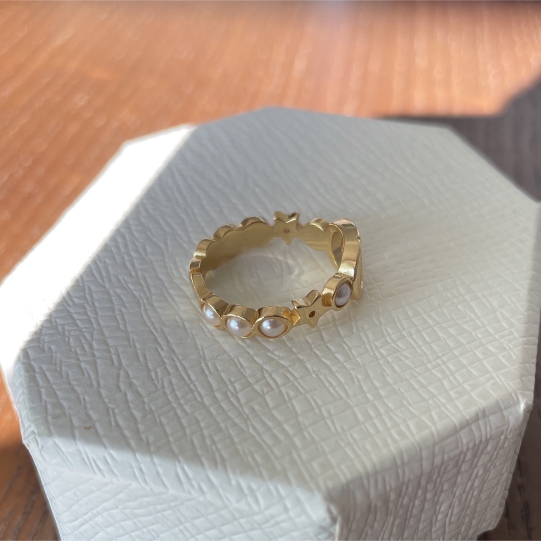 Dior(ディオール)のdior  指輪　パール　スター レディースのアクセサリー(リング(指輪))の商品写真