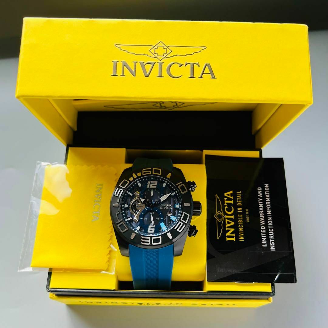 INVICTA(インビクタ)のインビクタ 腕時計 メンズ ブルー ブラック 新品 クォーツ 青 ケース付属 メンズの時計(腕時計(アナログ))の商品写真