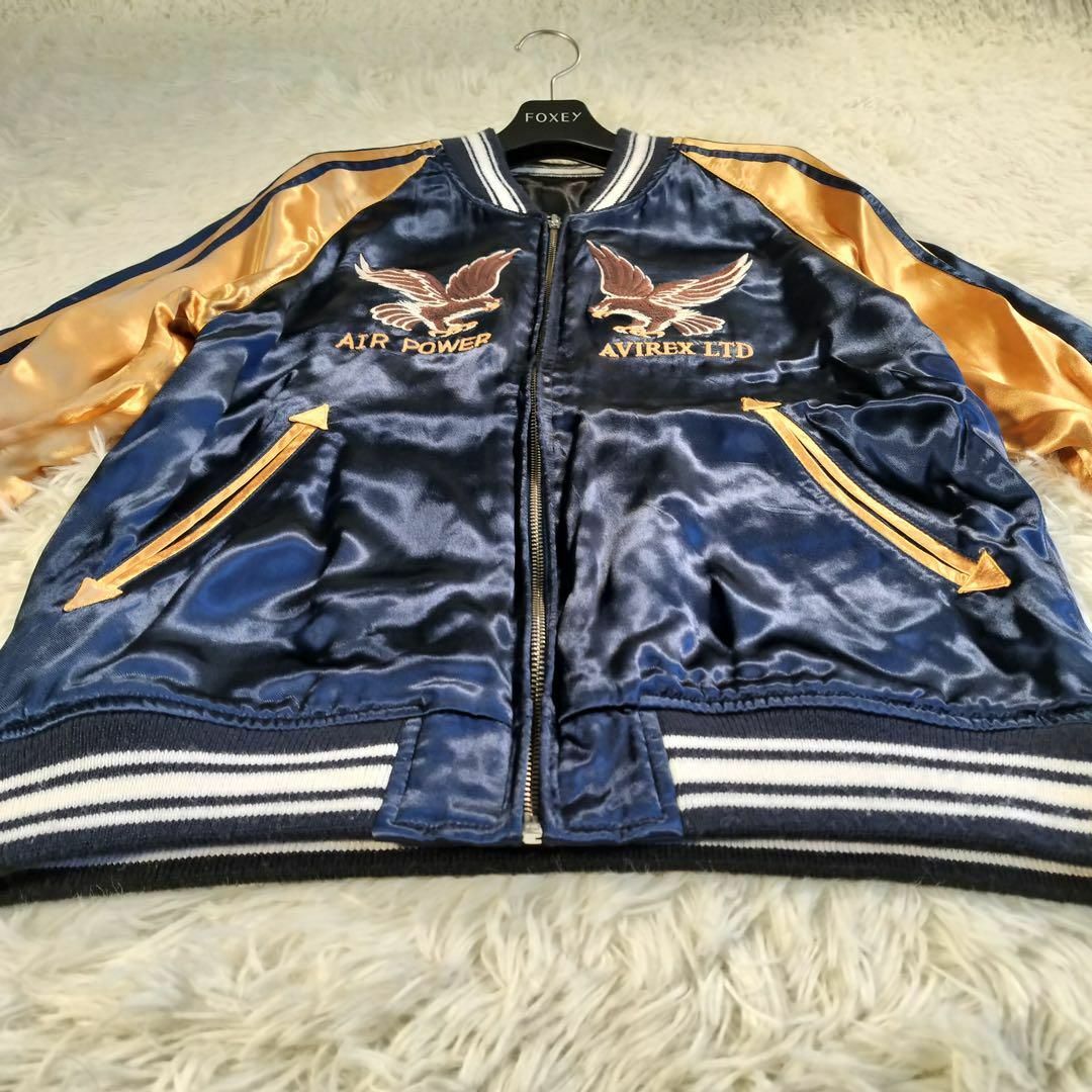 AVIREX(アヴィレックス)のアヴィレックス スカジャン リバーシブル デカロゴ 刺繍 鷹 鷲 龍 75SQ メンズのジャケット/アウター(スカジャン)の商品写真