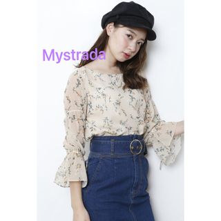 マイストラーダ(Mystrada)のMystrada マイストラーダ ♡ フラワーオーガンジーブラウス　ベージュ(シャツ/ブラウス(長袖/七分))