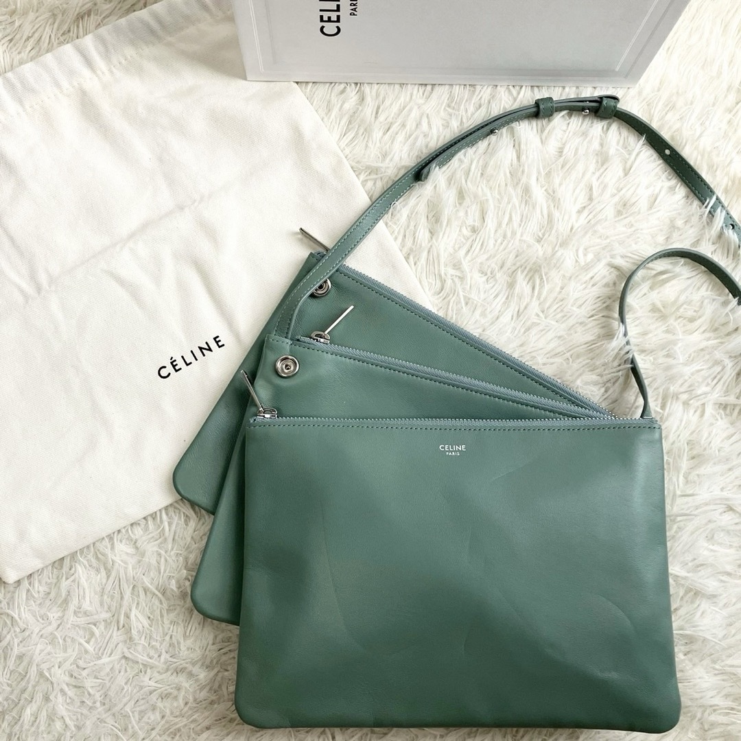 【CELINE】セリーヌ　トリオラージ　新ロゴ　希少カラー　ショルダーバッグ | フリマアプリ ラクマ