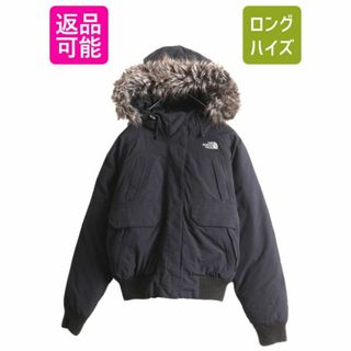 ザノースフェイス(THE NORTH FACE)のノースフェイス ナイロン ダウン パーカー ジャケット レディース S / 古着 The North face アウトドア HYVENT フェイクファー ブルゾン 黒(ダウンジャケット)