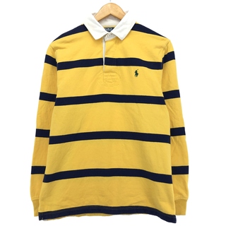 ラルフローレン(Ralph Lauren)の古着 ラルフローレン Ralph Lauren POLO by Ralph Lauren ボーダー柄 長袖 ラガーシャツ メンズM /eaa414974(シャツ)