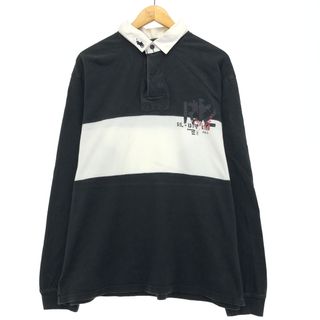 ラルフローレン(Ralph Lauren)の古着 ラルフローレン Ralph Lauren POLO by Ralph Lauren ボーダー柄 長袖 ラガーシャツ メンズXL /eaa414930(シャツ)