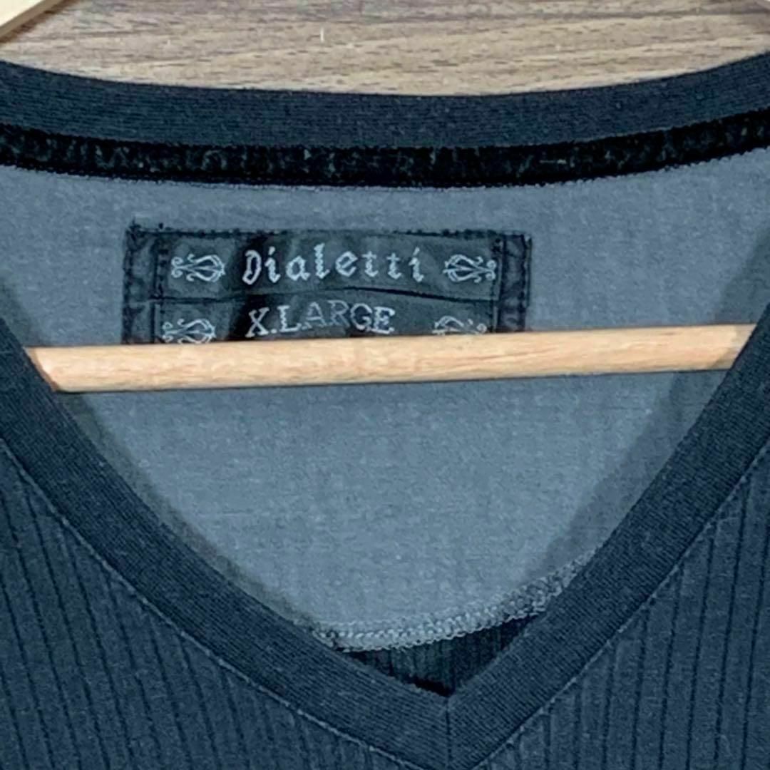ディアレッティ ニットTシャツ XLサイズ メンズ 黒 ブラック 長袖 メンズのトップス(Tシャツ/カットソー(七分/長袖))の商品写真