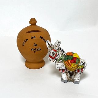 スペイン土産 ミハス 壺 &ロバタクシー置物(置物)