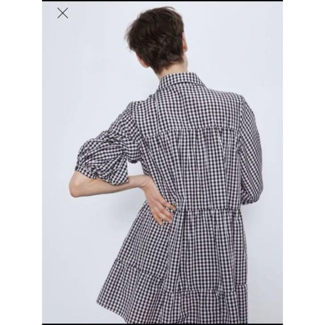 ZARA(ザラ)のZARA ギンガムチェックワンピース　Mサイズ レディースのワンピース(ミニワンピース)の商品写真