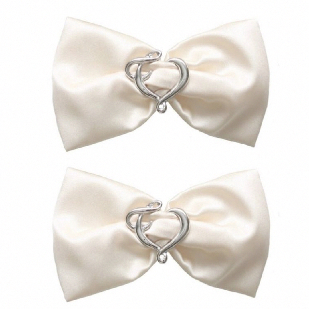 the Virgins(ザヴァージンズ)のthe Virgins heart charm ribbon barretta レディースのヘアアクセサリー(バレッタ/ヘアクリップ)の商品写真