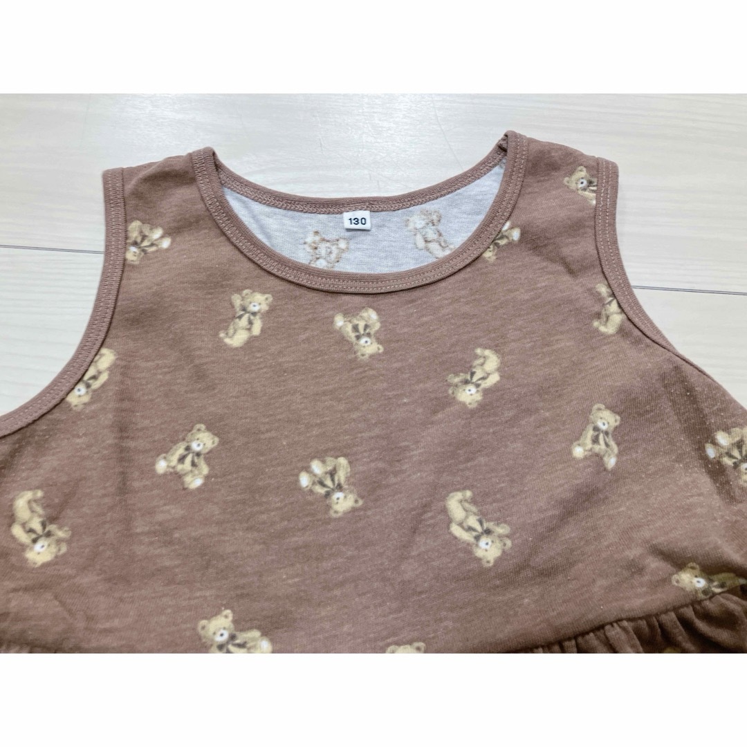 西松屋(ニシマツヤ)の美品 くま柄ワンピース キッズ/ベビー/マタニティのキッズ服女の子用(90cm~)(ワンピース)の商品写真