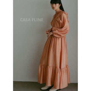 カーサフライン(CASA FLINE)の新品 CASA FLINE シャーリングハイネックドレス(ロングワンピース/マキシワンピース)