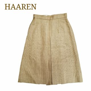 HAAREN ボックス プリーツ ウール スカート(ひざ丈スカート)