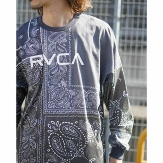 ルーカ(RVCA)の【完売品】RVCA BANDANA柄 ロングスリーブＴシャツ　XL　NAVY(Tシャツ/カットソー(七分/長袖))