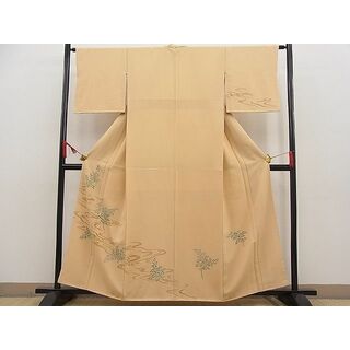 平和屋川間店■訪問着　流水柳文　銀彩　逸品　n-pk1519(着物)