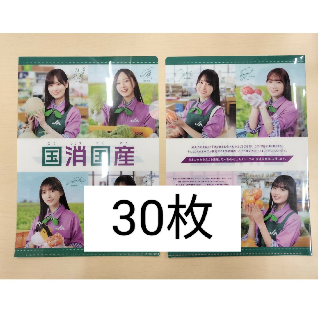 乃木坂46(ノギザカフォーティーシックス)のSALE【未使用30枚】乃木坂46 A4クリアファイル JA 国消国産 エンタメ/ホビーのタレントグッズ(アイドルグッズ)の商品写真