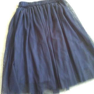 チュー(CHU XXX)の♡CHU XXX紺色チュールスカート♡(ひざ丈スカート)