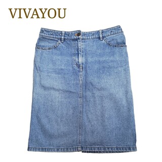 ビバユー(VIVAYOU)の90s VIVAYOU 膝丈 デニム スカート(ひざ丈スカート)