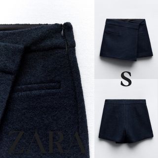 ザラ(ZARA)のZARA　ザラ　テクスチャー アシンメトリー スコート　S(ミニスカート)