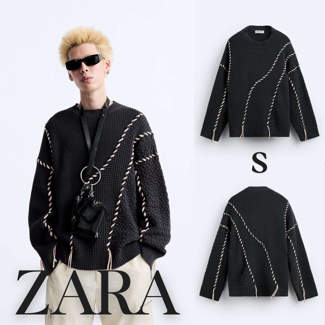 待望の再販! ZARA セーター コントラストステッチ X MAISON SPECIAL S 待望の再販! ZARA セーター コントラストステッチ X MAISON SPECIAL S