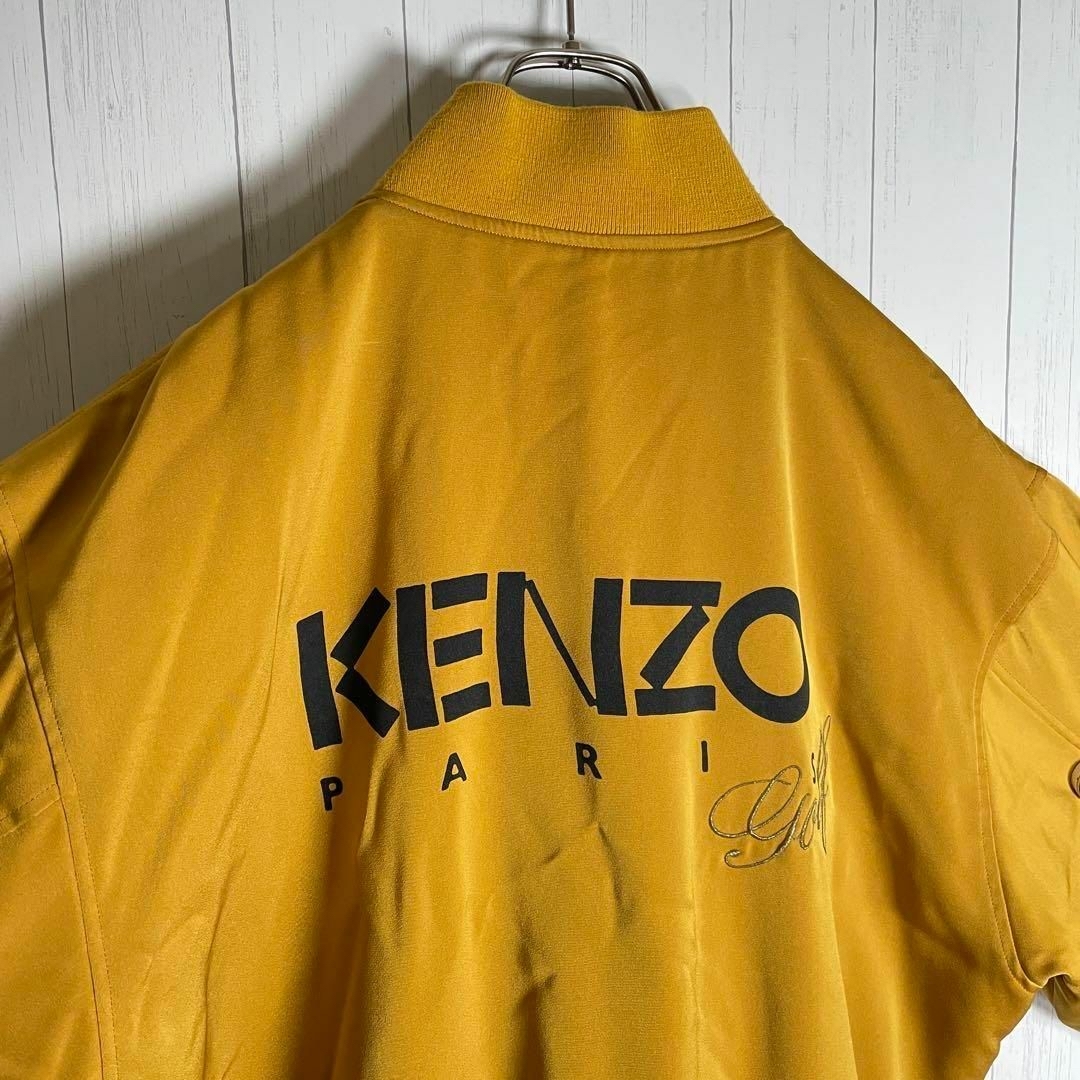 KENZO(ケンゾー)の[古着]KENZO　ブルゾン　MA1　バックロゴ　刺繍デザイン　刻印　イチョウ色 メンズのジャケット/アウター(ブルゾン)の商品写真