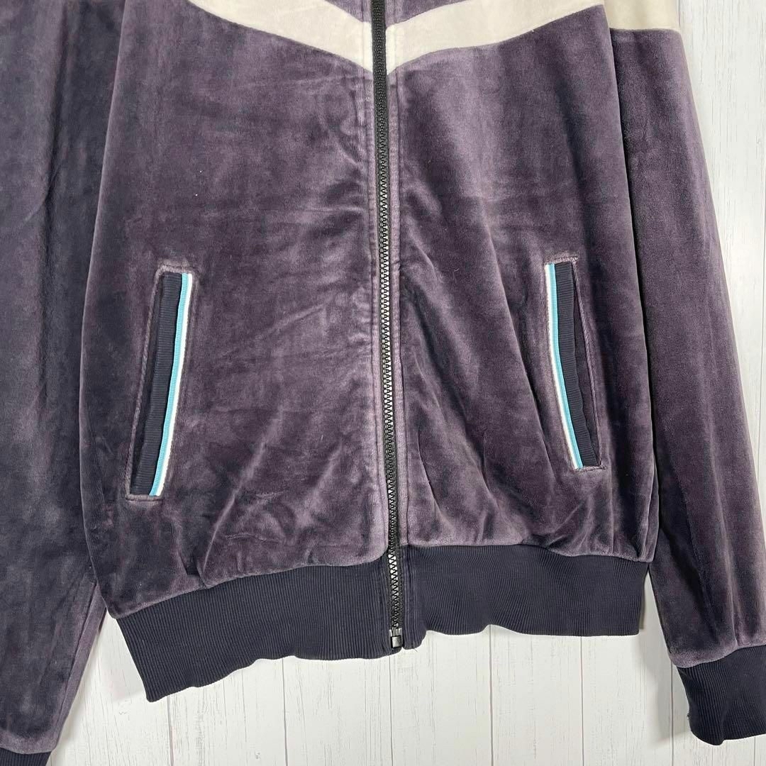 [古着]NIKE　セットアップ　トラックジャケット　ベロア　刺繍　ラグラン　紫