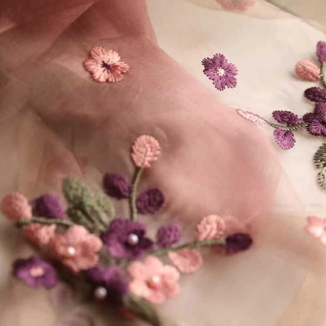 桜 色 シルクウール 大きめ ショール ストール パープル 花柄 レディース レディースのファッション小物(マフラー/ショール)の商品写真