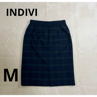 インディヴィ(INDIVI)の【INDIVI】　インディヴィ　ひざ丈スカート　Mサイズ(ひざ丈スカート)