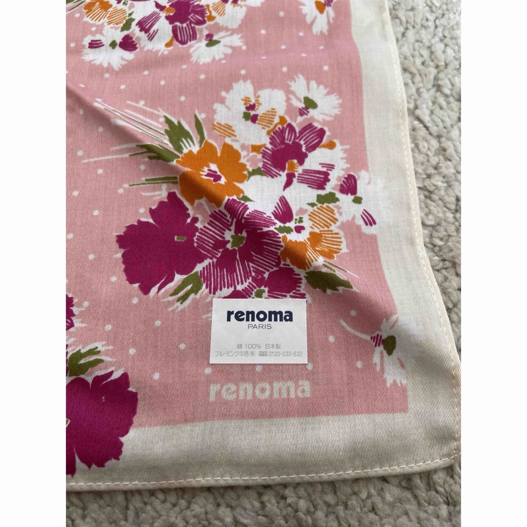 RENOMA(レノマ)の新品　未使用　renoma paris レノマ　ハンカチ　スカーフ　ピンク レディースのファッション小物(ハンカチ)の商品写真