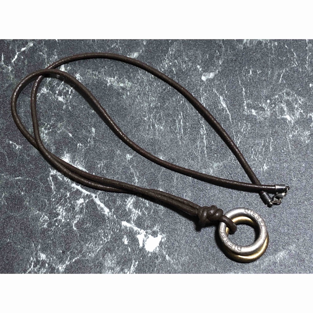 DIESEL(ディーゼル)のディーゼル　ネックレス　ゴールド×シルバー　2連リング　 メンズのアクセサリー(ネックレス)の商品写真