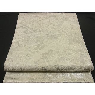 平和屋川間店■六通柄袋帯　唐織　孔雀花籠文　プラチナ箔　逸品　n-by2266(帯)