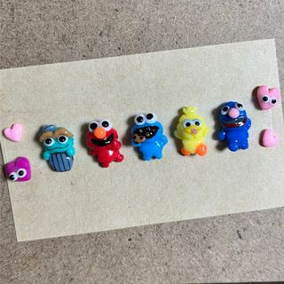 セサミストリート(SESAME STREET)の3dネイルパーツ【ベイビーセサミ　セサミストリート　ハート　痛ネイル】(デコパーツ)