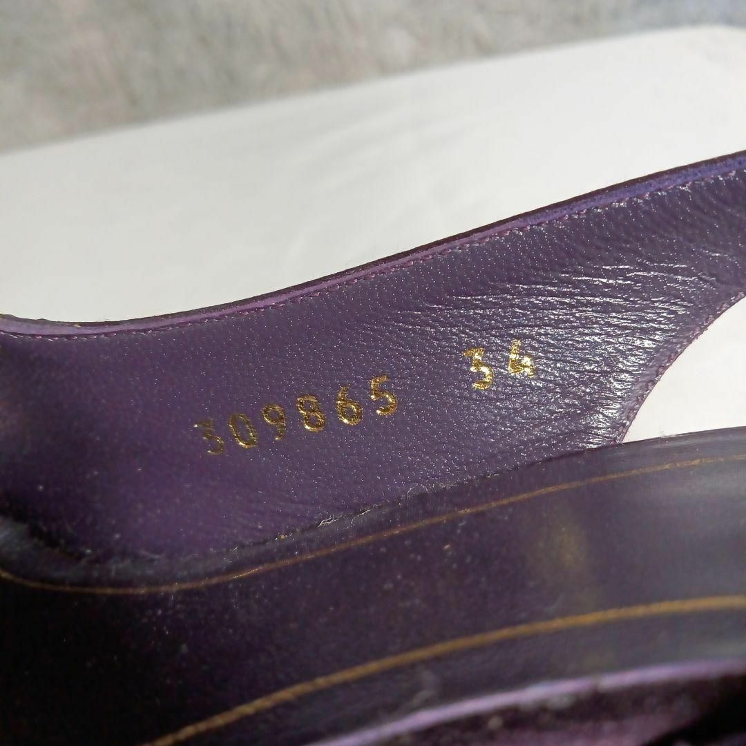 Gucci(グッチ)の超美品　グッチ　ハイヒール　34　21cm　ラメ　パープル　ピンヒール　レザー レディースの靴/シューズ(ハイヒール/パンプス)の商品写真