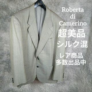 ロベルタディカメリーノ(ROBERTA DI CAMERINO)の16-235超美品　ロベルタディカメリーノ　テーラードジャケット　シルク混(テーラードジャケット)