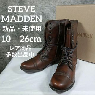 スティーブマデン(Steve Madden)の7新品・未使用　スティーブマデン　ロングブーツ　10　約26cm　ブラウン　本革(ブーツ)