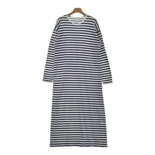 マリメッコ(marimekko)のmarimekko マリメッコ ワンピース S 紺x白(ボーダー) 【古着】【中古】(ひざ丈ワンピース)