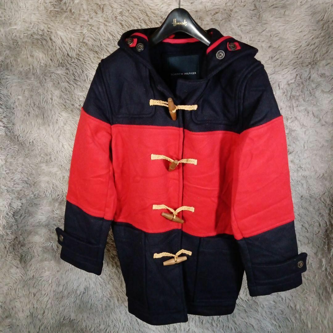 TOMMY HILFIGER(トミーヒルフィガー)の21-244超美品　トミーヒルフィガー　定番ダッフルコート　М　ストライプ レディースのジャケット/アウター(ダッフルコート)の商品写真