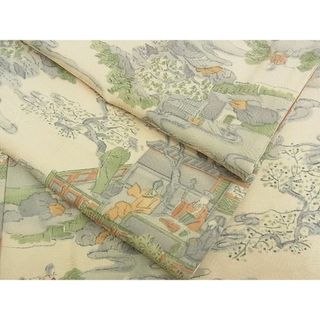 平和屋川間店■上質な小紋　人物風景文　逸品　n-am0725(着物)