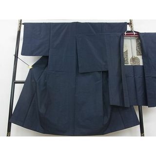 平和屋川間店■男性　紬　アンサンブル　格子　逸品　ab2963(着物)