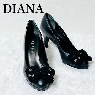 【美品❤️】DIANA サンダル パンプス 22.5cm ブラック