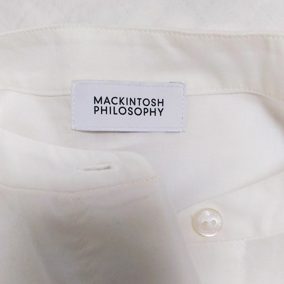 MACKINTOSH PHILOSOPHY(マッキントッシュフィロソフィー)のMACKINTOSH PHILOSOPHY　ドレープローンコンビ　白　カットソー レディースのトップス(シャツ/ブラウス(半袖/袖なし))の商品写真