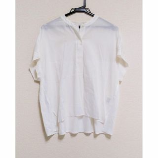 マッキントッシュフィロソフィー(MACKINTOSH PHILOSOPHY)のMACKINTOSH PHILOSOPHY　ドレープローンコンビ　白　カットソー(シャツ/ブラウス(半袖/袖なし))