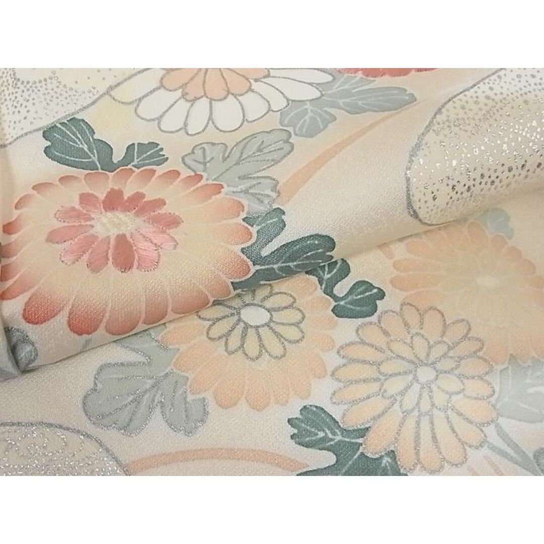 平和屋野田店■訪問着　刺繍　松竹梅流水花文　銀彩　着丈156.5cm　裄丈63cm　正絹　逸品　A-br4676 レディースの水着/浴衣(着物)の商品写真