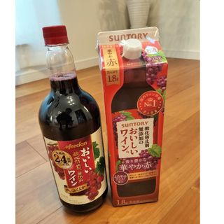 サントリー(サントリー)のおいしい酸化防止剤無添加赤ワイン  ペットボトル(1.5l、1.8lセット)(ワイン)