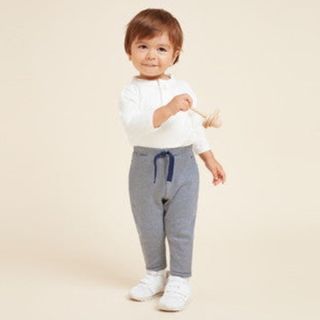 プチバトー(PETIT BATEAU)のプチバトー　ダブルジャージミラレパンツ　ボーダー　レギンス　(パンツ/スパッツ)