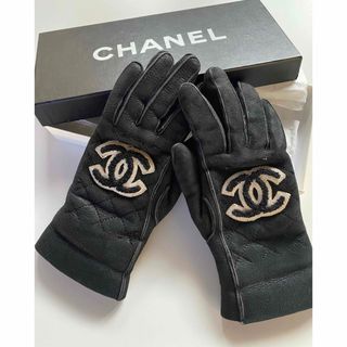 備考[USED/]CHANEL シャネル 手袋 【美品】ロンググローブ スパンコール ココマーク ホワイト ゴールド カシミヤ Aランク  tdc-000478-4e