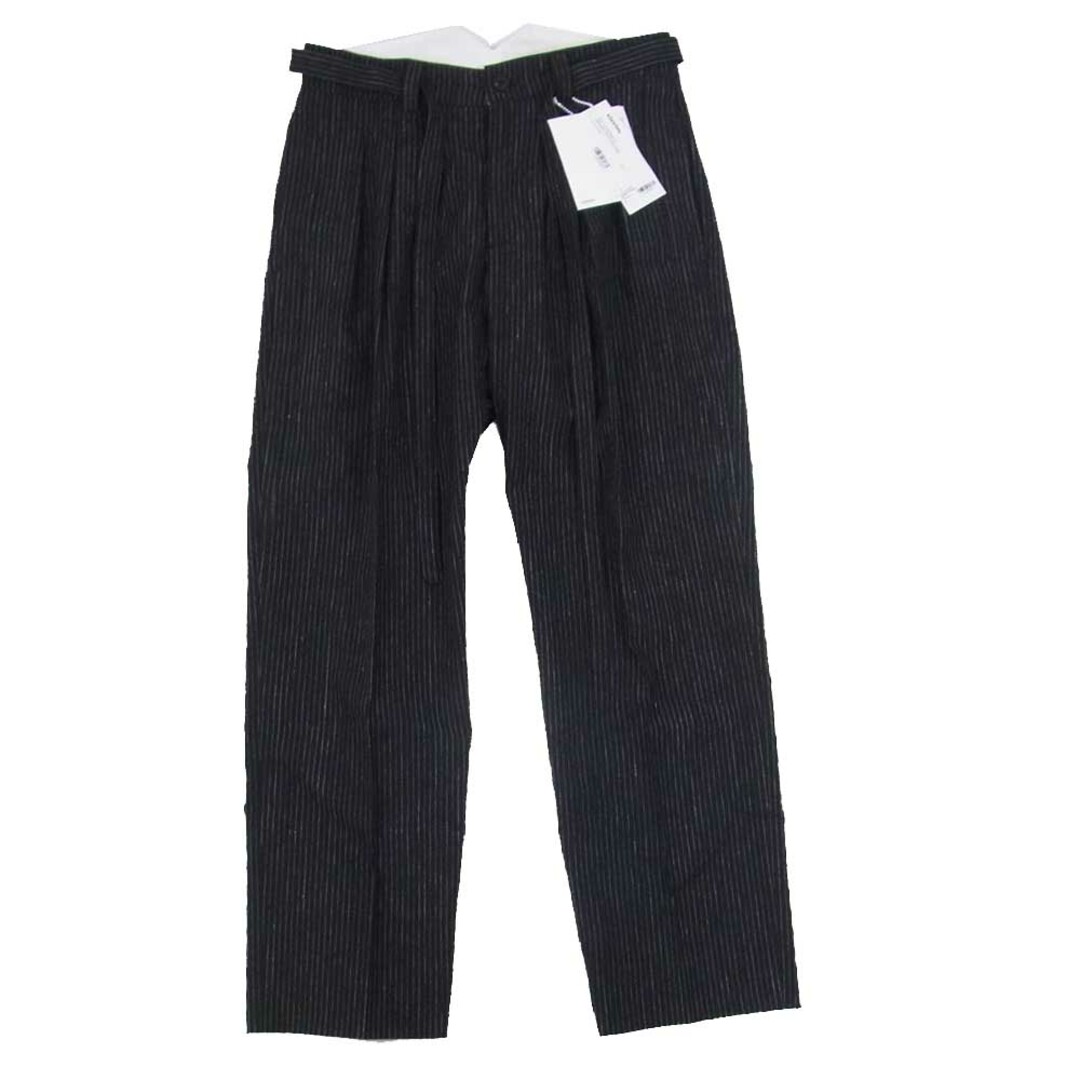 約28cm股下VISVIM ビズビム 21AW 0121205008018 HAKAMA PANTS SANTOME ハカマ パンツ ストライプ ブラック系 1