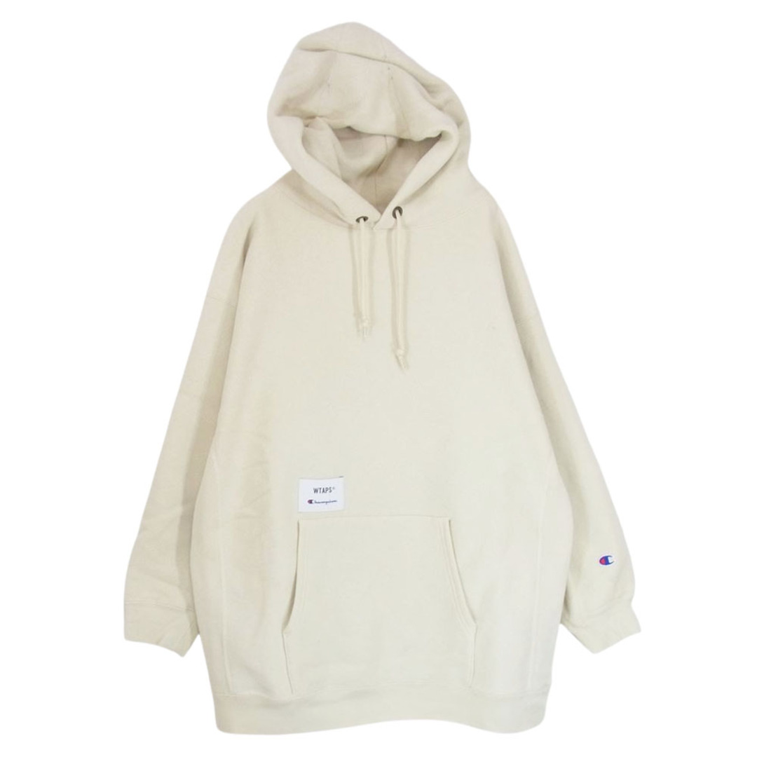 約63cm身幅WTAPS ダブルタップス × Champion チャンピオン Reverse Weave Hooded Sweatshirt リバースウィーブ スウェット プルオーバー パーカー ベージュ系 L