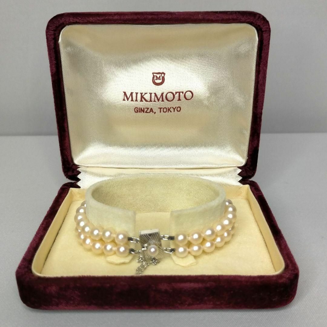 MIKIMOTO(ミキモト)のミキモト 2連 パール ブレスレット SV 約5.4mm～5.7mm 刻印あり レディースのアクセサリー(ブレスレット/バングル)の商品写真