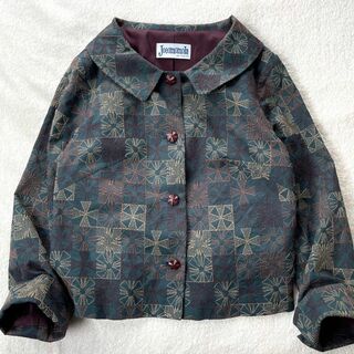 ホコモモラ(Jocomomola)の美品 ホコモモラ 刺繍 ジャケット 緑 グリーン サイズ40(テーラードジャケット)