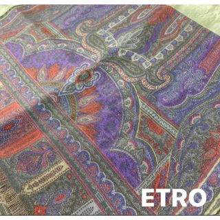 エトロ(ETRO)のエトロ　ETRO ペイズリー柄　コットンシルク　ストール(ストール/パシュミナ)